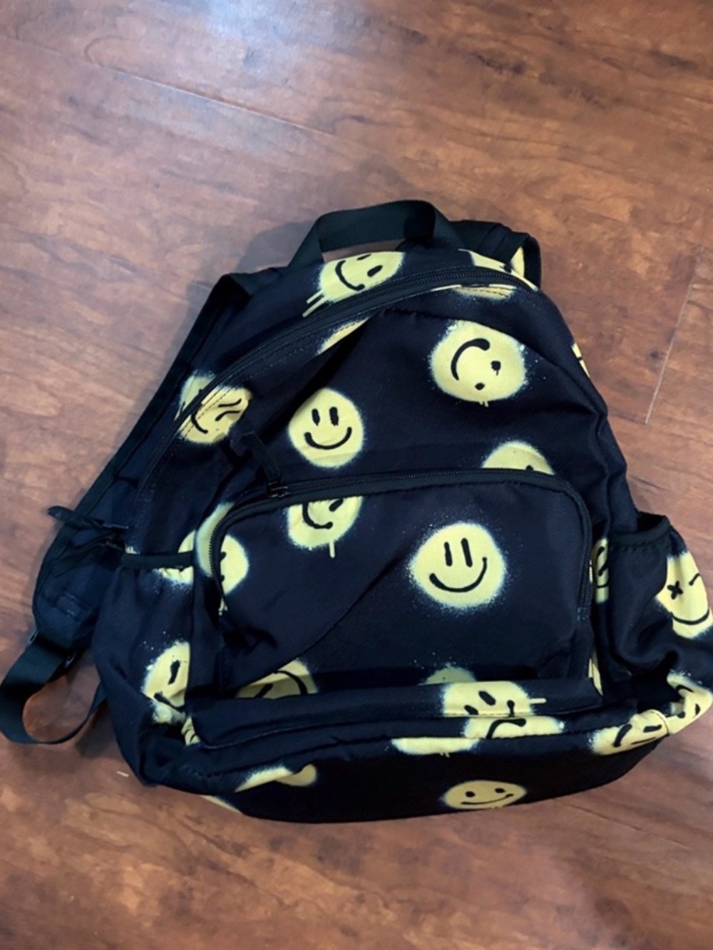 Molo Kids Smiley Face Black & Yellow Backpack - Casual Daypack